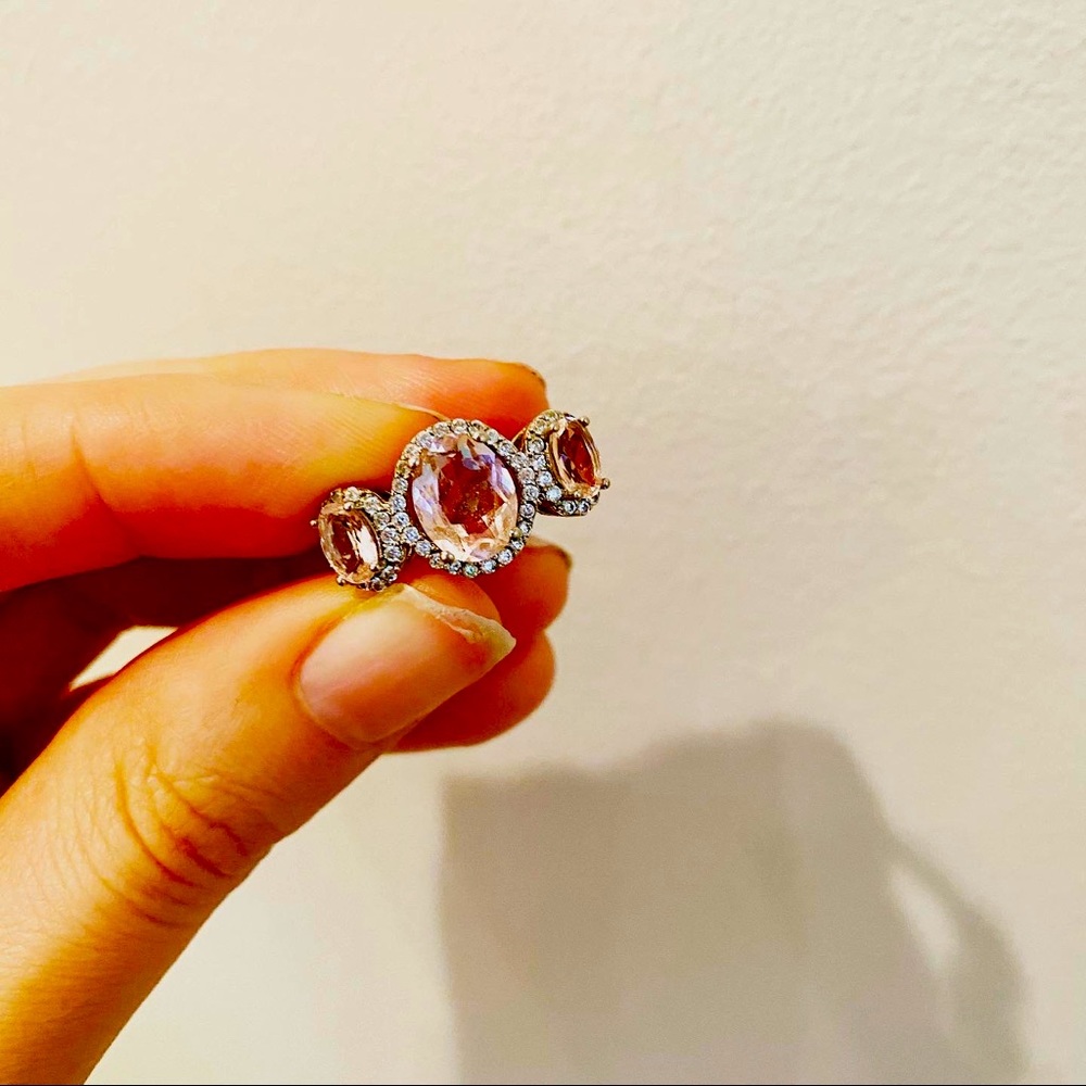 Pink and white sapphire ring